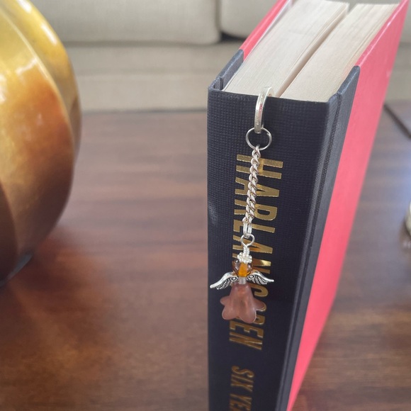 Handmade Brown Angel Fairy Bookmark with Silver Tone Hook - ideal Gift - Picture 4 of 7
